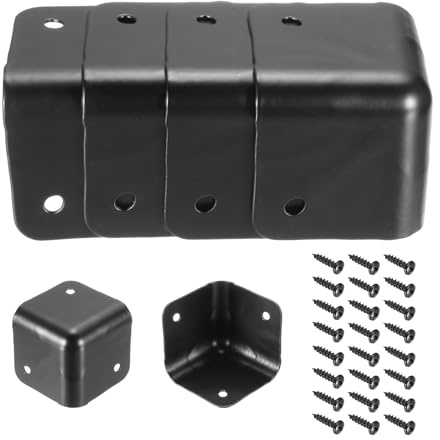 sourcing map 8 Pcs Speaker Cabinet Corners Protector 60x60x48mm Metal Stackable Guard Wrap Angle Case Edge Box Protection with 24 Pcs Installation Screw for Stage DJ Audio Sound Case