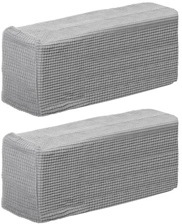 JMORCO Armlehnenschoner 2 Pcs Stretch Sofa Armrest Covers Anti-Slip Sofa Recliner Armchair Couch Arm Covers Furniture Protector Armchair Removable(Light Gray)