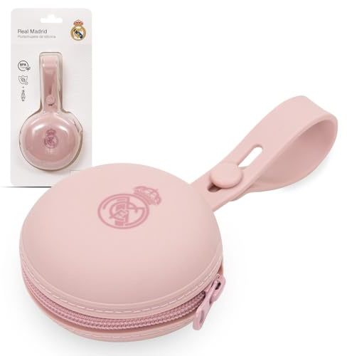 Interbaby - Real Madrid Silikon-Schnullerbox | Mikrowellengeeignet | Spülmaschinenfest | BPA-frei | Rosa