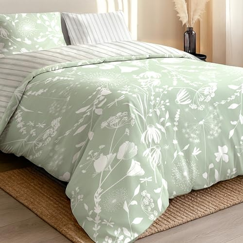 Dreamzie Double Duvet Set - Premium Microfiber Reversible Double Duvet Cover (200 x 200 cm) 3 PCs - Ultrasoft Hypoallergenic Luxury Quilt Cover Bedding Sets with Zipper Closure