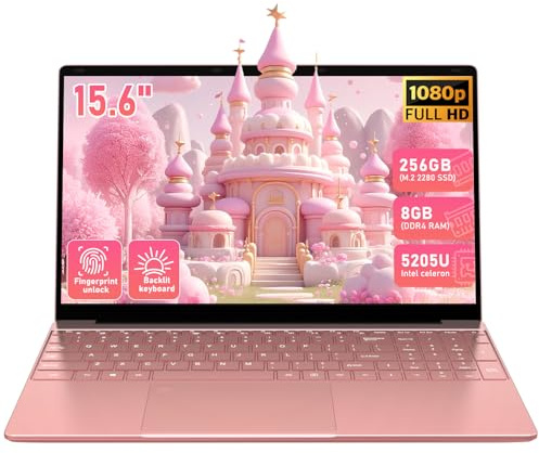 Trygood - 15.6 inch student laptop, lightweight with 8GB RAM 256GB SSD, IPS FHD display, backlit keyboard and fingerprint login, laptop computer