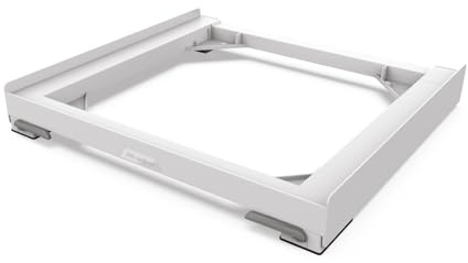 Meliconi BASE MOVE EVO, Base avec Roues et Freins + Plastique Recyclé, pour Déplacer Facilement le Lave-Linge ou le Sèche-Linge, avec Leviers de Frein Avant, Capacité 250 kg, Blanc