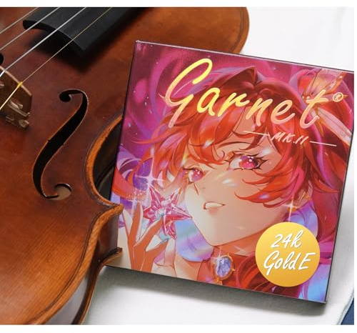 4/4 Full Set Violin Strings | Medium Premium Synthetic Core, Silver Wound D & G, Aluminum Wound A, Gold E，Rich Sound, Enhanced Brilliance, Power & Projection,Professional strings (NYLON+GOLD E)