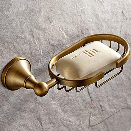 VHVCX Douche Antique Savon Porte-Savon En Laiton Antique Boîte Noire Luxe Savon Plateau Accessoires De Bain En Laiton Massif Porte-Savon, Bronze