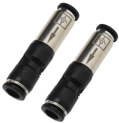 The Lord of the Tools 2pcs 8mm Type à Prise Rapide Clapet Anti-retour Unidirectionnel Débit Pneumatique Connecteurs de Clapet Anti-retour à Air Comprimé Pousser pour Connecter le Tube d'air