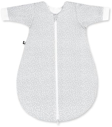 Julius Zöllner Baby Winterschlafsack aus Jersey Baumwolle, Größe 62, Standard 100 by OEKO-TEX, Tiny Squares Grey