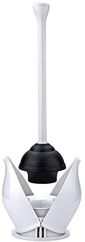 Hideaway Toilet Plunger with Caddy, Heavy Duty - White