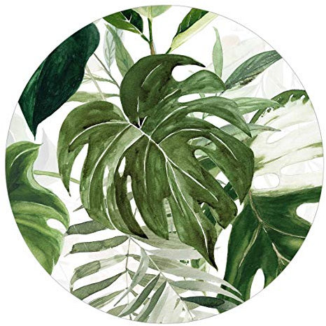 Runde Tapete selbstklebend Aquarell Tropisches Arrangement mit Monstera 50x50cm