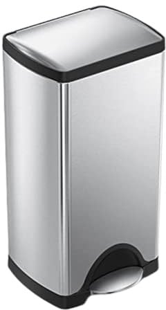 simplehuman Cubo de basura rectangular con pedal de cocina de 30 L, pedal de acero fuerte, tapa silenciosa de cierre suave, tapa que se mantiene abierta, base antideslizante, a prueba de huellas