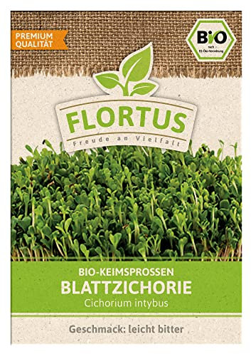 FLORTUS BIO Keimsprossen Blattzichorie | Gesunde & leckere Keimsprossen | Sprossensaat | Keimsprossen | Keimsaaten