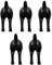 Cabilock 5Pcs Dog Tail Hooks Coat Hook Key Hook Bag Hanger Key Holder Wall Mounted Adhesive Wall Hook for Living Room Bedroom Bathroom Shop Black