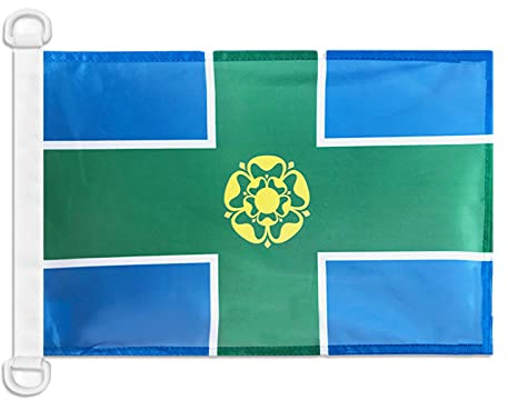 AZ FLAG Derbyshire county Boat Flag 45x30 cm Mesh Polyester Plastic Rings | Outdoor and marine use 12x18 in boat flag weather resistant with double stitched seams and reinforced edges