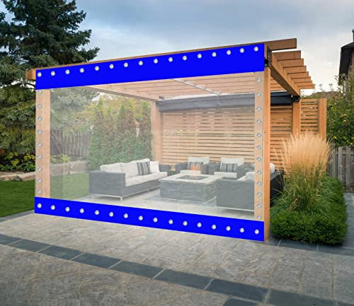 Tende da Esterno con Occhielli Pergola Addossata Adatte a Padiglioni/balconi/Garage, Tenda Gazebo Dissipazione del Calore e Antipioggia, Personalizzabile (Color : Blue, Size : 4x1m)
