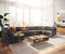 DELIFE Sofa Elio Mikrofaser Graphite 400x185 cm XL Wohnlandschaft