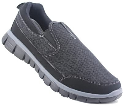 DEK Mens Super Lightweight Memory Foam Slip On Elasticated Breathable Mesh Casual Sneaker Pumps Trainers (Black, Numeric_10)