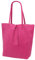 SH Leder ® Damen Echt Rindleder Shopper mit Innentasche in vielen Farben Schultertasche Henkeltasche 37x29cm Kora G266 (Pink)