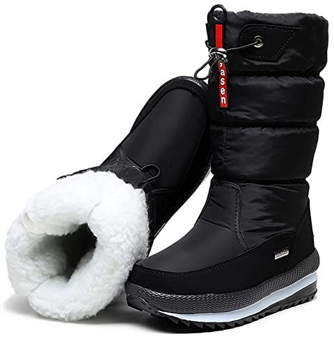 Damen-Schneestiefel mit Reißverschluss Winter Gebaut für Komfort, Winter II Wasserdichter, mit Fell gefütterter, frostiger, Warmer, Rutschfester Stiefel,A,39