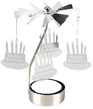 Rotierende Teelichthalter, Weihnachten Kerzenhalter Metall Teelichthalter Silber Karussell Engel Anhänger Rotierender Kerzenständer Windlichthalter für Wohnzimmer Tischdeko Hochzeit Dekoration