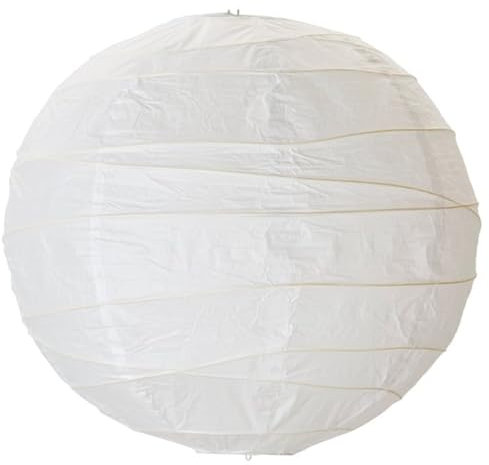 ANGIX 1 x White Paper Lampshade 40cm (16inch) Classic Bamboo Style Ribbed Paper Lanterns to Hanging White Pendant Lamp Shades for Ceiling Light, Bedroom, Wedding Event, Party Decoration & Celebrations