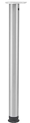 Camar Tischbein höhenverstellbar 1100-1200mm rund ø 60mm Set Zoom - Tischfuß ideal als Stehtischbein & Bartischbein verwendbar - inklusive Montageplatte für Tischbein, Stahl Edelstahl-Effekt