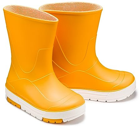ESTRO Stivali da Pioggia Bambino - Stivali Gomma Bambina Stivali Bambino Pioggia Stivaletti Pioggia Bambino Stivaletti Gomma Bambina CB01 (22/23 EU, Giallo)