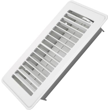 Howeall 4 x 8 Floor Register - Heavy Duty Steel Walkable Floor Vents - Easy Adjust Air Supply Lever - Vent Covers for Home (White)