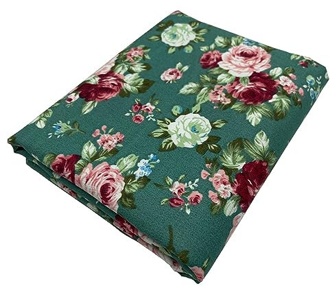 Jukway Baumwollstoff Meterware 39x230 CM Deko Stoffe zum Nähen, Reine Baumwolle Stoff für DIY Dekoration Tischläufer Tischdecken Tischband Handwerk (37 x230 cm, Grün)