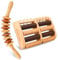 Fußmassage Holz Roller, Faszienrolle Holz mit Griff Maderotherapie Set Anti Cellulite Fußmassage Holzstab für Beine, Nacken, Körper, 2 Set, Buche