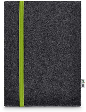 Stilbag Hülle für MacBook Pro 14 inch | Etui Case aus Merino Wollfilz | Modell Leon in anthrazit/grün | Notebook Schutz-Hülle Made in Germany