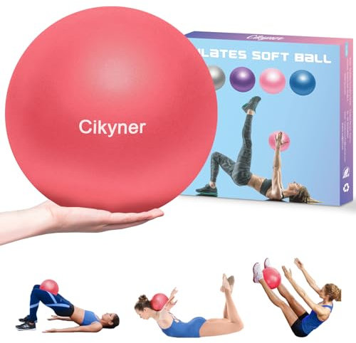 Cikyner Gymnastikball Klein, 23-25 cm Soft Pilates Ball mit aufblasbarem Strohhalm für Pilates, Yoga, Ganzkörpertraining, Verbesserung des Gleichgewichts zu Hause im Fitnessstudio und im Büro