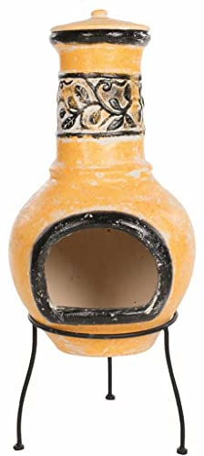 Focolari da esterno,Caminetti da giardino per il campeggio,il riscaldamento del patio,l'intrattenimento,i falò, le spiagge,le feste,RedFire Caminetto Soledad in Argilla Giallo/Nero