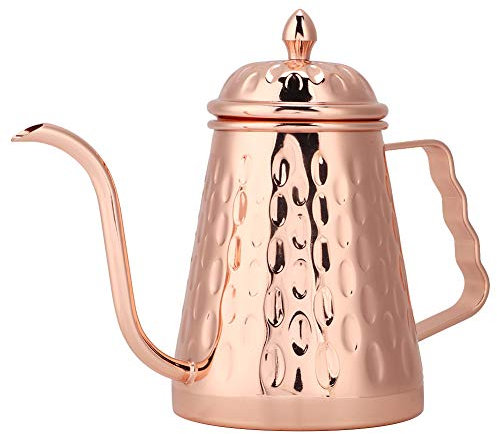 Qyebavge Wave Point Edelstahl-Kaffeetropfkanne, Handgelochter Wasserkocher Mit Langem Auslauf Zum Übergießen von Kaffee