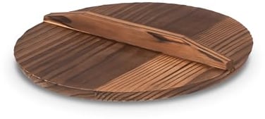 Craft Wok Tapa para woks de 12 pulgadas tradicional cubierta plana de madera asiática utensilios de cocina / 732W323-12 pulgadas