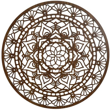 SENTOP HDF0507 Geschnitztes Bild an der Wand aus Holzmaterial für den Innenraum (Walnuss, 90 cm)