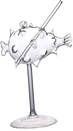 CIYODO Kugelfischform Cocktailglas Aus Glas Weinbehälter Und Saftglas Kreatives Becherglas Transparent Für Getränkegebrauch