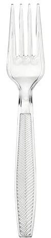 Signature Packaging - Re-usable Plastic Forks 100 Pack - Heavy Duty Party Cutlery