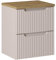 Lomadox Mobile lavabo da bagno, 50 cm, cashmere e rovere, frontale scanalato, 2 cassetti con chiusura morbida