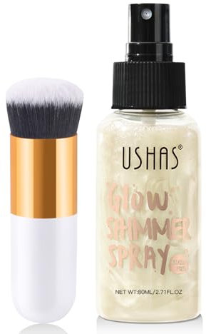 Körper Highlighter Öl, Body Luminizer Schimmeröl, Flüssig Glitzer Creme Körperöl, Langlebig Wasserfest Body Glitter Oil Make-up Highlighter Ultrafeines Glitzer Spray für Alle Hauttypen (Perlweiß)