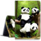 DIGTIALLL Case for Amazon Kindle Fire HD 8 & 8 Plus Tablet (12th Generation/10th Generation, 2024/2022/2020 Release) PU Leather Smart Protective Cover with Auto Sleep/Wake,Cute Panda