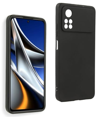 REY Coque pour XIAOMI POCO X4 Pro 5G, TPU Noir en Silicone, Ultra Fine 0.33mm