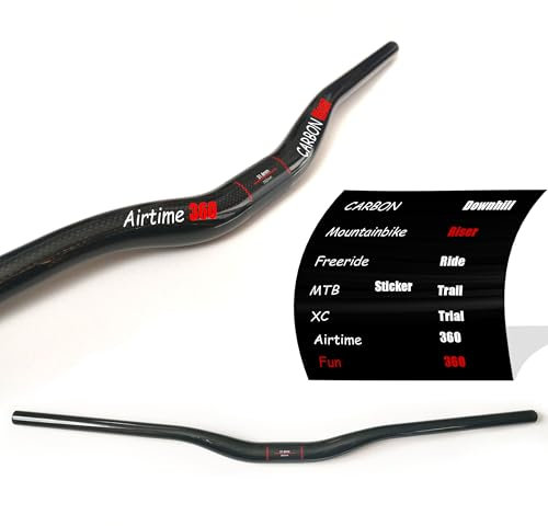 DEMIRIOLA Fahrrad Lenker Carbon Fiber, Hochglanz, MTB, 760mm, 31,8mm, 189gr, Kohlefaser | Sticker
