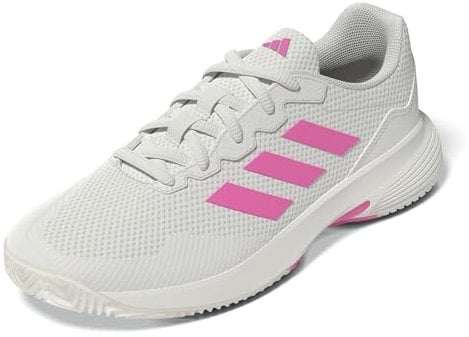 adidas Gamecourt 2.0 Tennis Shoes, Scarpe da Tennis Donna, Core White Lucid Pink Core Black, 40 2/3 EU