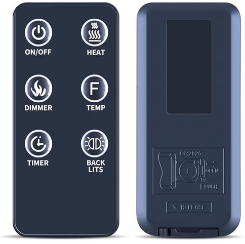 TCNOUMT New Replace Remote Control Suitible for Mainstays WFP-22CWFP-22C/XXX Wall Mounted Electric Fireplace, 6 Buttons