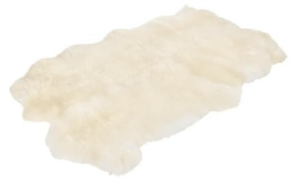 Vanuba Lammfell Weiß 180-200cm x 100-120cm (Quadruple) - Weich Schaffell Echt Groß - Fellteppich Weiß - Fell für Stühle - Schlafzimmer Deko Fell Weiss - Lambskin