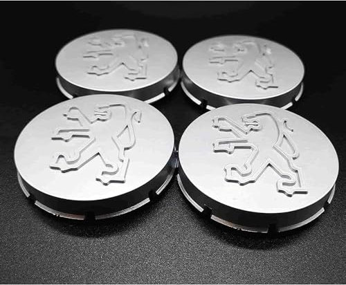 XWSBUDE 4Pcs Auto Cache Moyeux, pour Peugeot 50 mm Résistant Corrosion Étanche Anti-poussière Capuchons de Moyeu de Roue Centre de Jante Capuchons