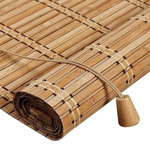 100x120cm Bambusrollo Outdoor wetterfest Bambus Raffrollo Sonnenschutz Jalousie Sichtschutz Rollo Seitenzugrollo,für Fenster Tür Terrasse Balkon Garten Anpassbar