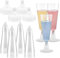 AHAQU 100PCS Plastic Champagne Flutes, 150ml/5oz Reusable Plastic Prosecco Flutes, Clear Plastic Champagne Glasses for Weddings, Christmas, Birthdays, Party, Home, Bar