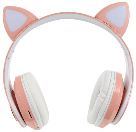 HOMSFOU Faltbare Cat Ear Kopfhörer Mit Licht Kabelloses Gaming Headset Für Pc Und Laptop Stunden Akkulaufzeit Für Und Familie