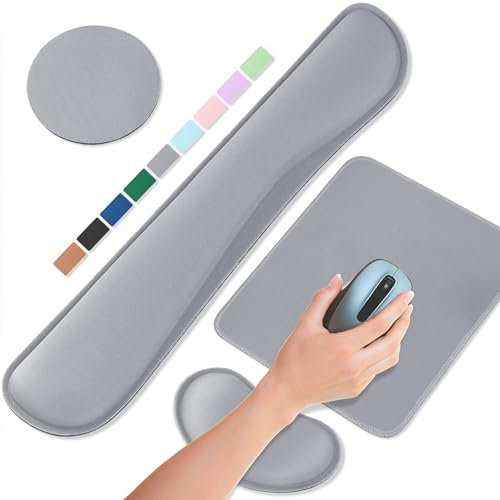 ABRONDA Office Ergonomic Memory Foam Computer Mouse and Keyboard Wrist Rest pad Support Carpal Tunnel, Wrist Rest for Keyboard and Mouse, Wrist Support Set