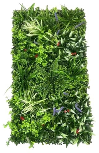 AQCQDQ Künstliche Pflanzenwand, 50 x 100 cm Outdoor Künstliche Hecke, PE, Künstliche Pflanzen Wie Echt, Simulierte Wandpflanze, Blumen Wanddekoration für Wandbegrünung (Kombination 5)